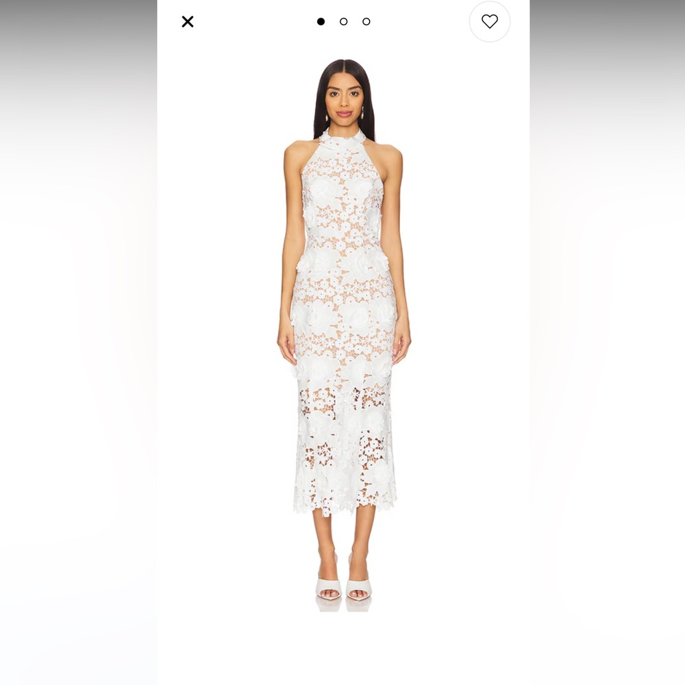 Elliatt White Lace Midi Dress
